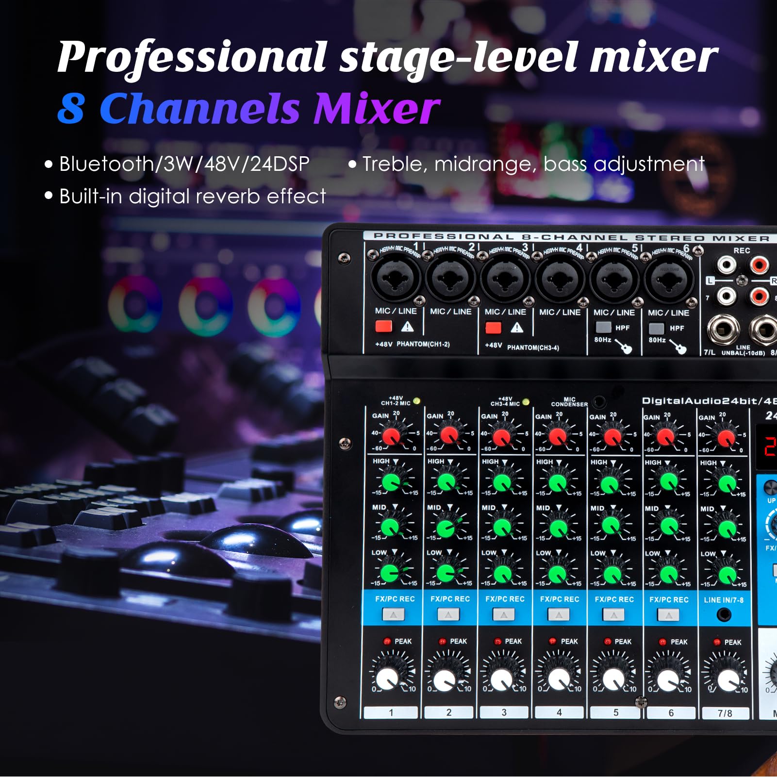 Amazon.com: YOUSHARES 8 Channel Audio Mixer - Portable Digital